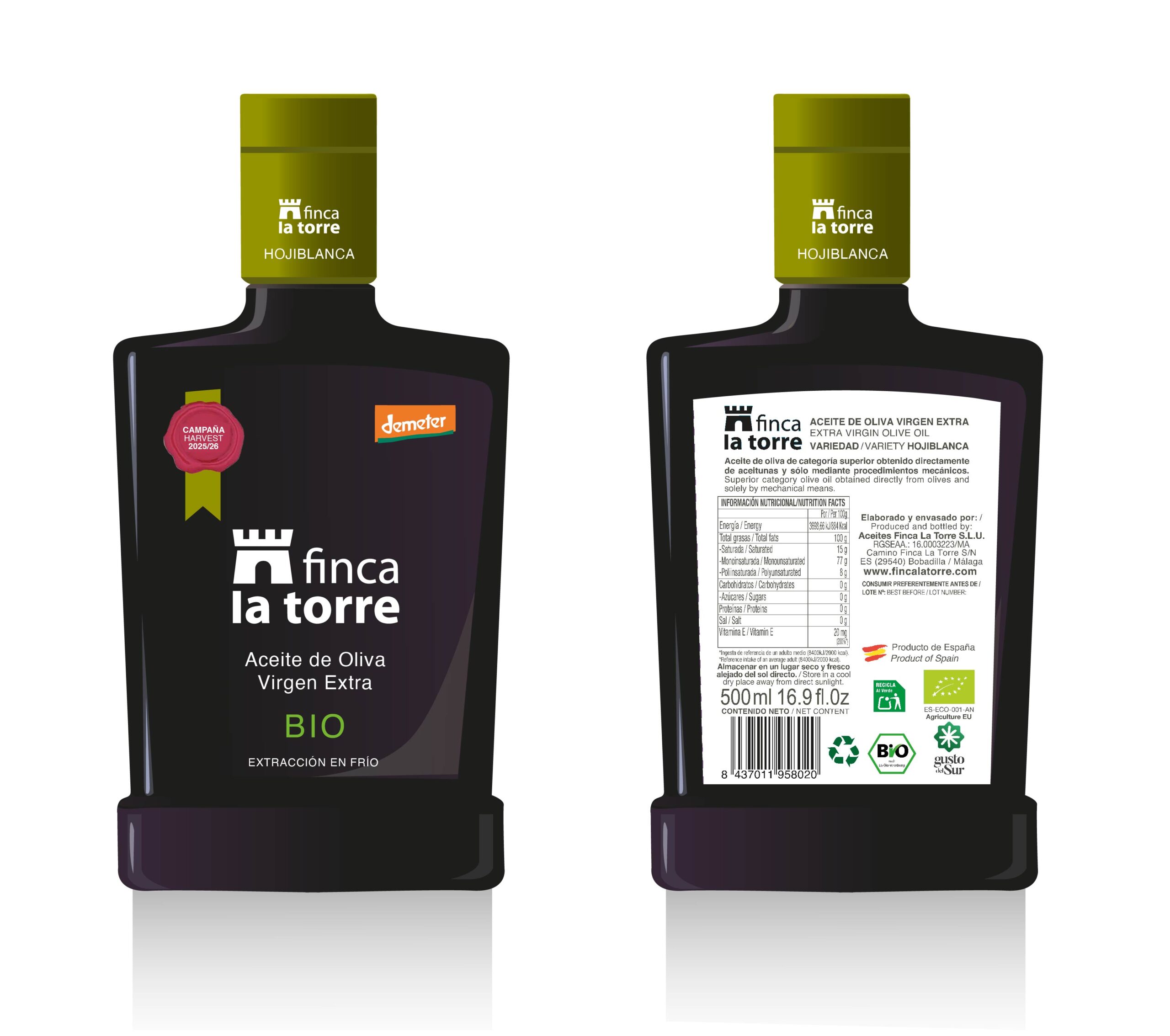 Finca La Torre Hojiblanca BIO – Botella - Imagen 2