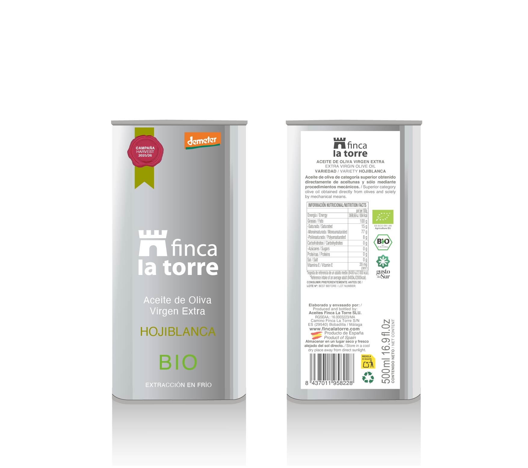 Finca La Torre Hojiblanca BIO – Lata - Imagen 3